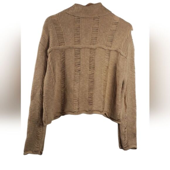 Free People Spring Summer Unique Linen Cotton Distressed Cardigan  Size S - Picture 3 of 7